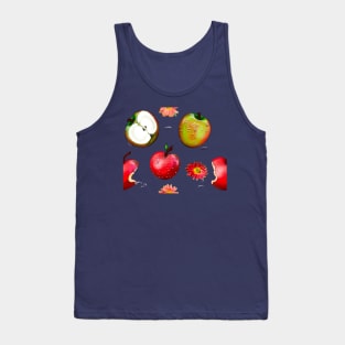 Wet red and green apples and flower with water droplets Tank Top